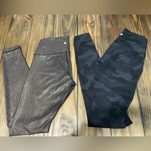 lululemon athletica Black Camo and Shimmering Brown Leggings